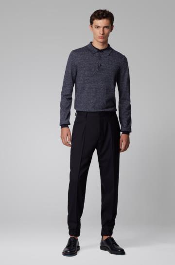 Sweter BOSS Knitted Ciemny Niebieskie Męskie (Pl45229)
